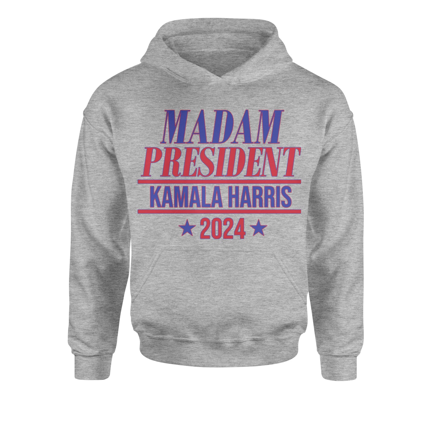 Madam President - Support kamala Harris For President 2024 Youth-Sized Hoodie Heather Grey