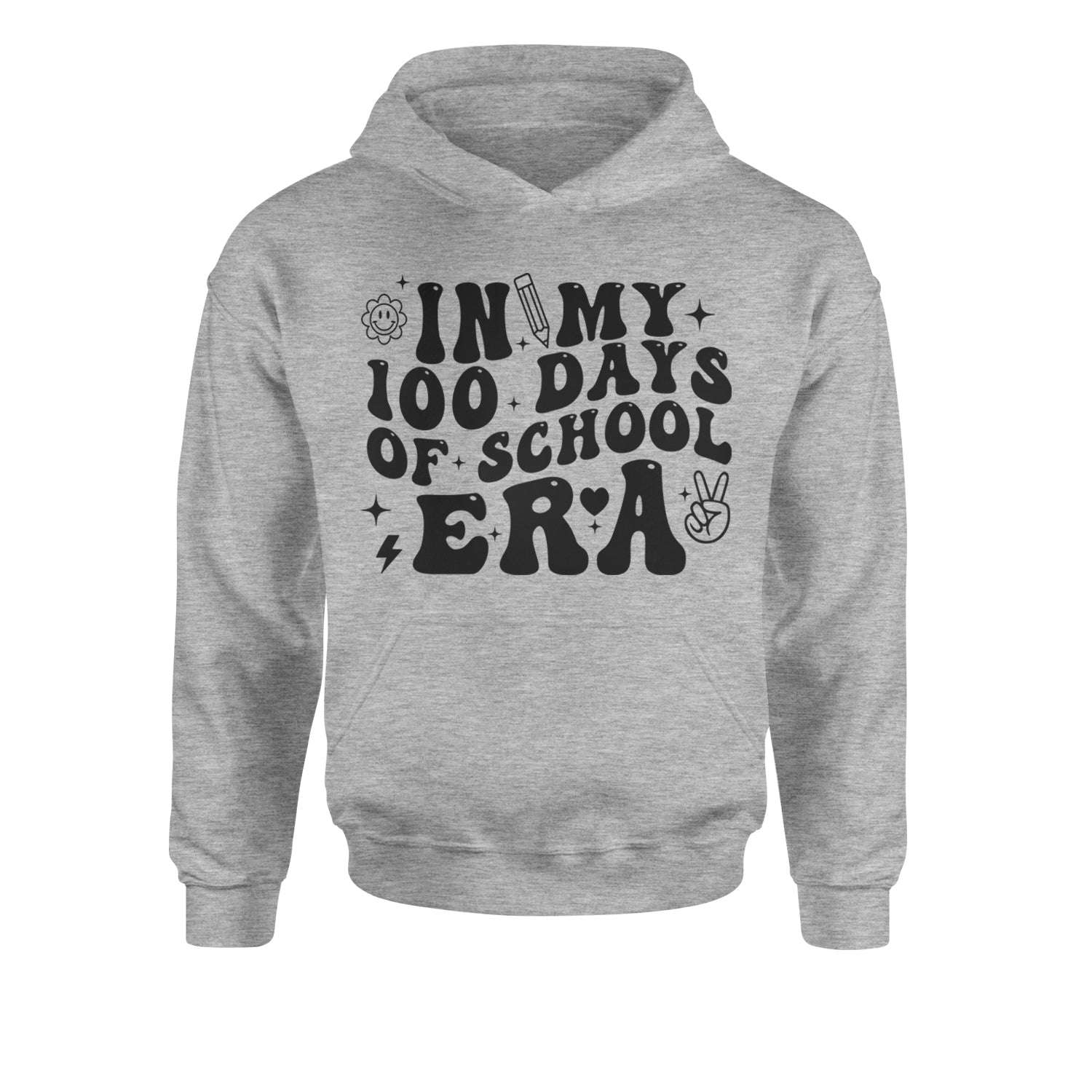 In My 100 Days Of School Era Youth-Sized Hoodie Heather Grey