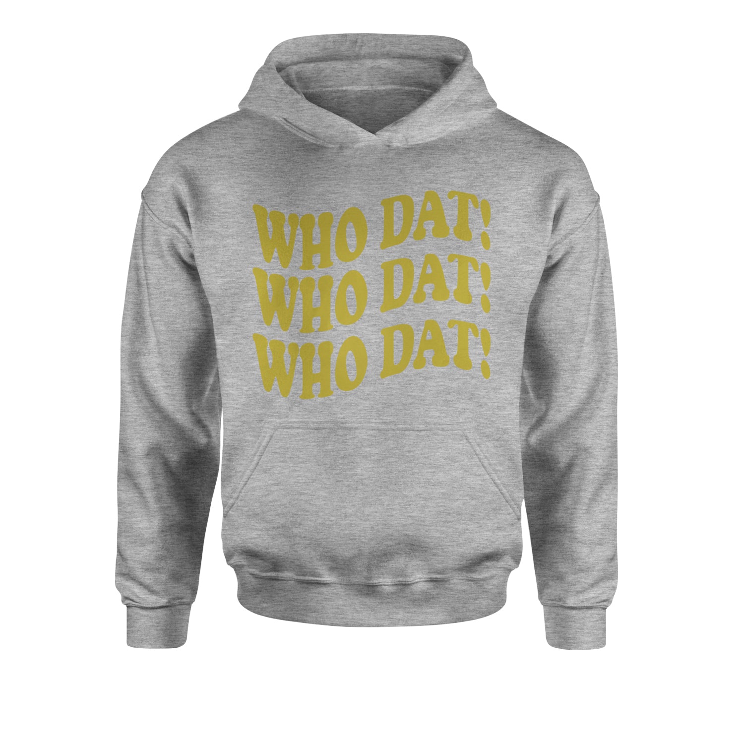 Who Dat Wavy Design Who Dat Nation Youth-Sized Hoodie Heather Grey