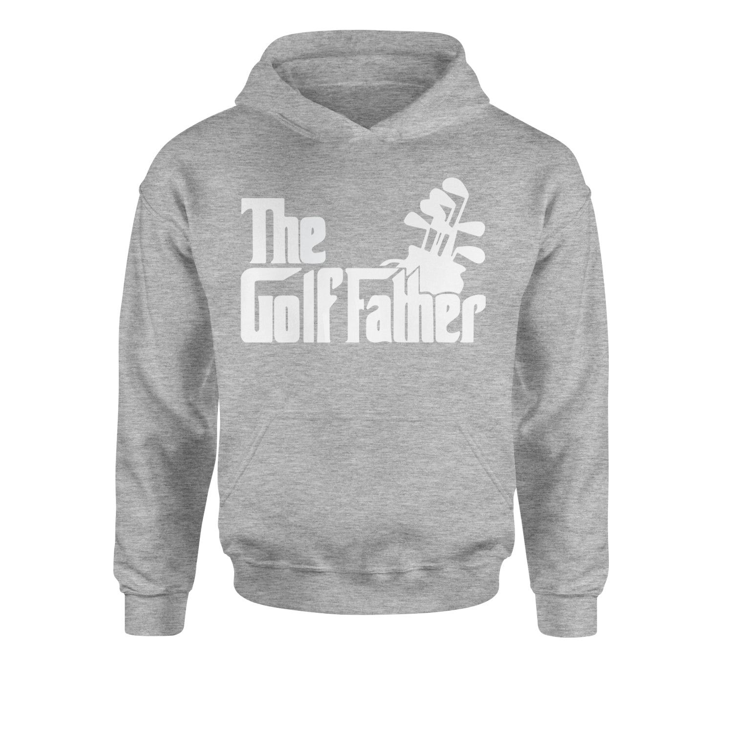 The Golf Father Golfing Dad  Youth-Sized Hoodie Heather Grey