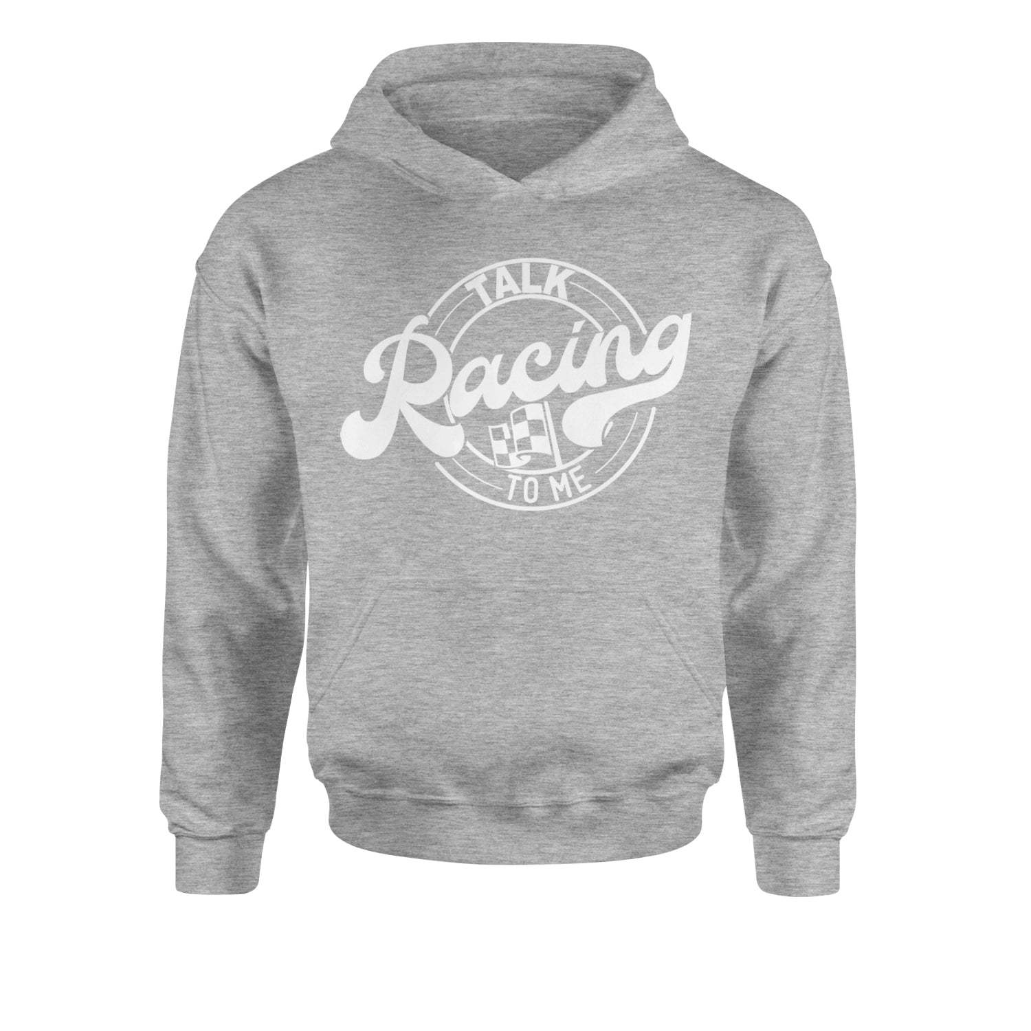 Talk Racing To Me Youth-Sized Hoodie Heather Grey