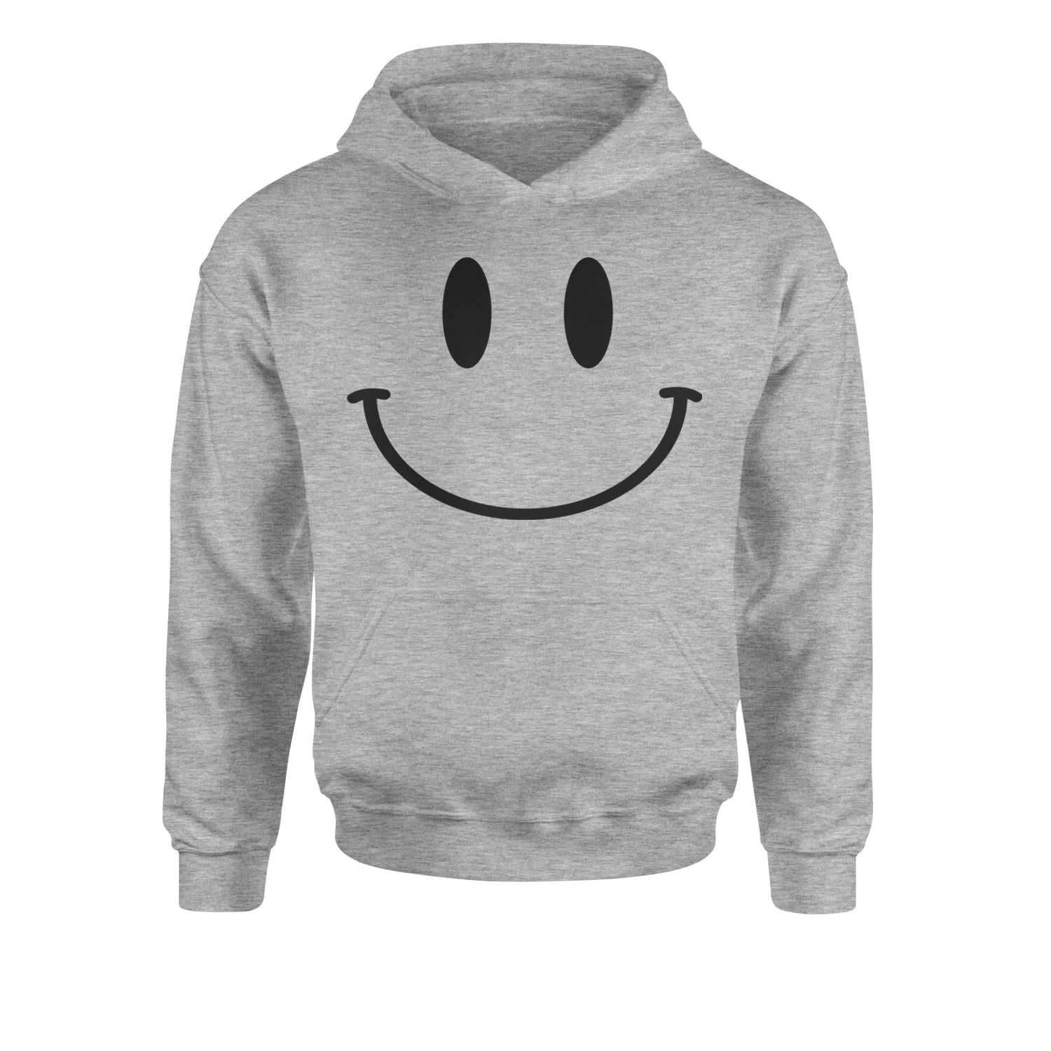 Smile Face Youth-Sized Hoodie Heather Grey