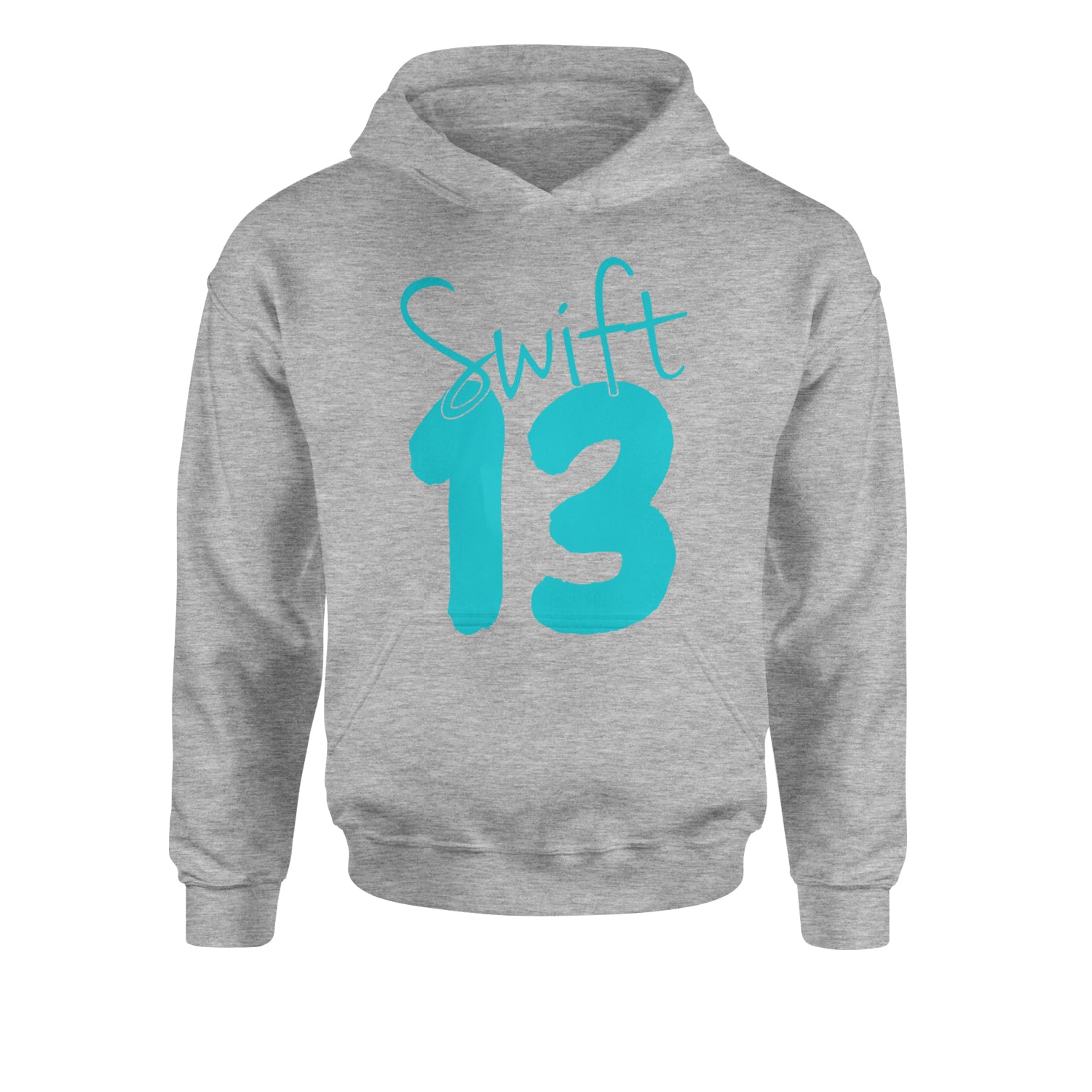 13 Swift 13 Lucky Number Era TTPD Youth-Sized Hoodie Heather Grey