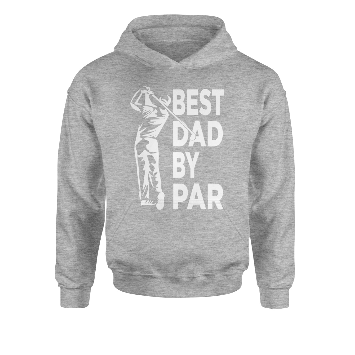 Best Dad By Par Golfing Gift For Father Youth-Sized Hoodie Heather Grey