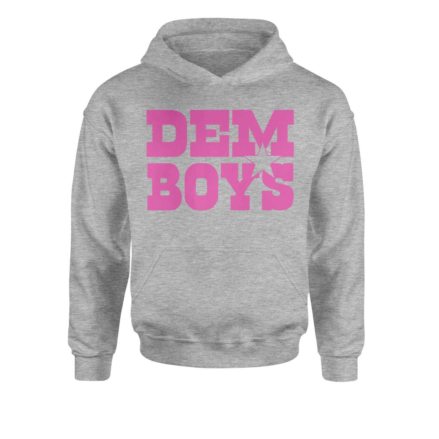 Dem Boys Hot Pink Dallas  Youth-Sized Hoodie Heather Grey