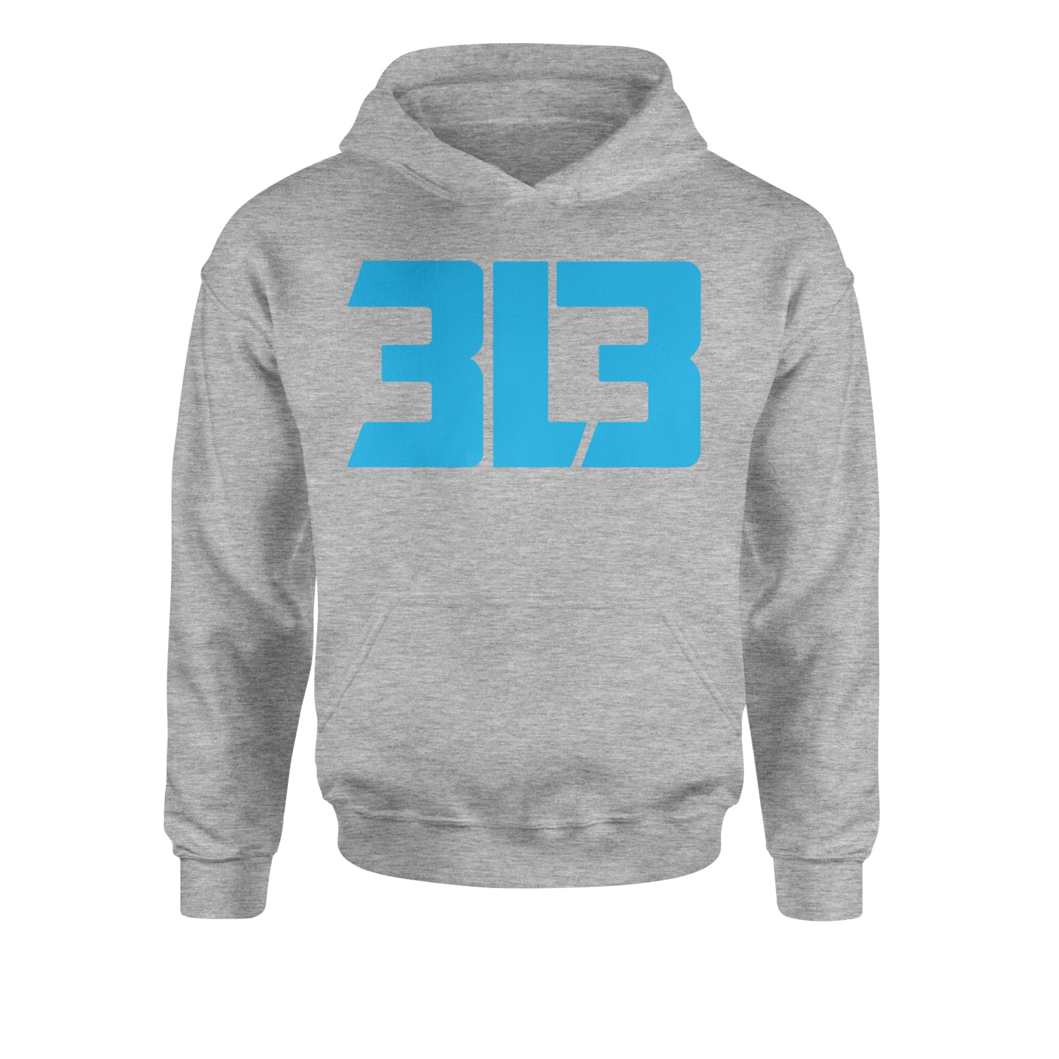 3L3 From The 313 Detroit Football Youth-Sized Hoodie Heather Grey