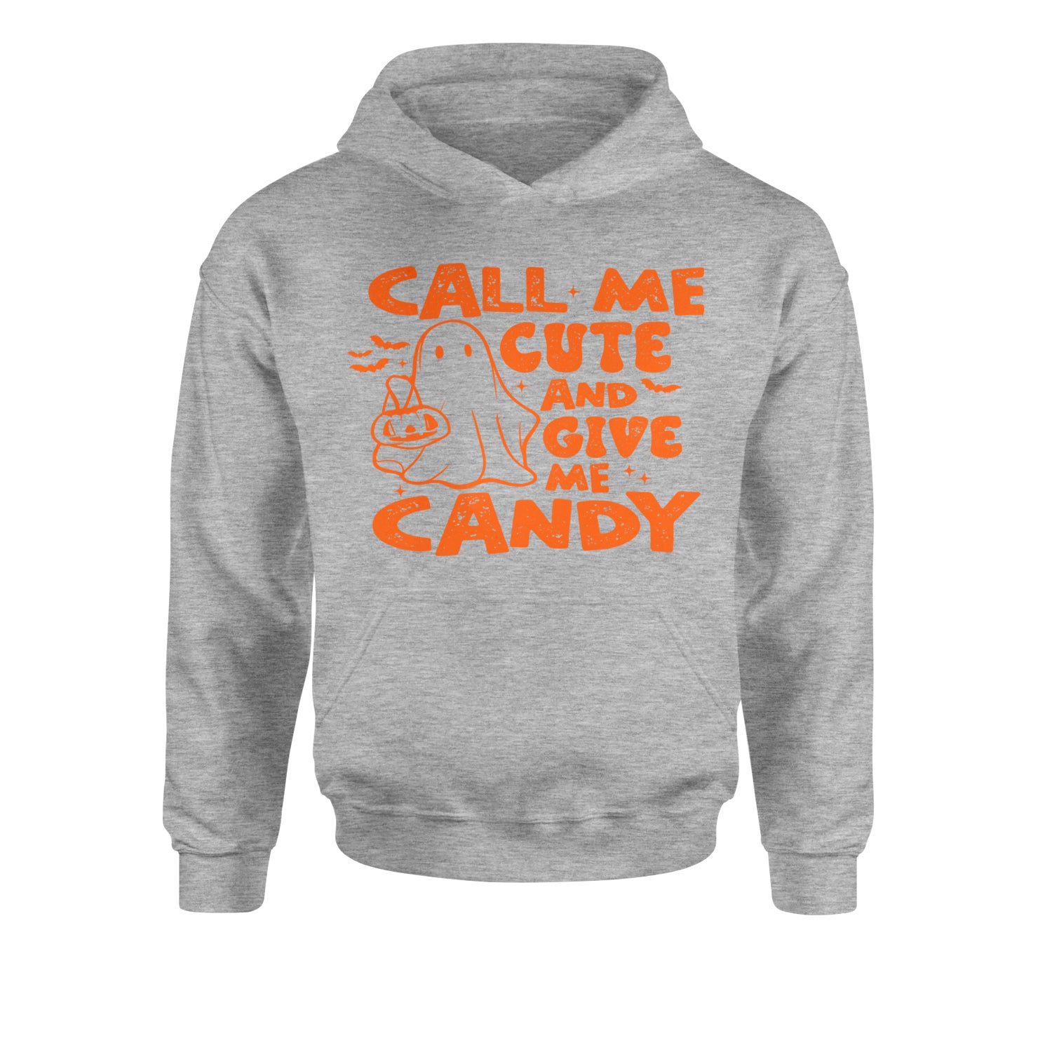 Call Me Cute And Give Me Candy Youth-Sized Hoodie Heather Grey