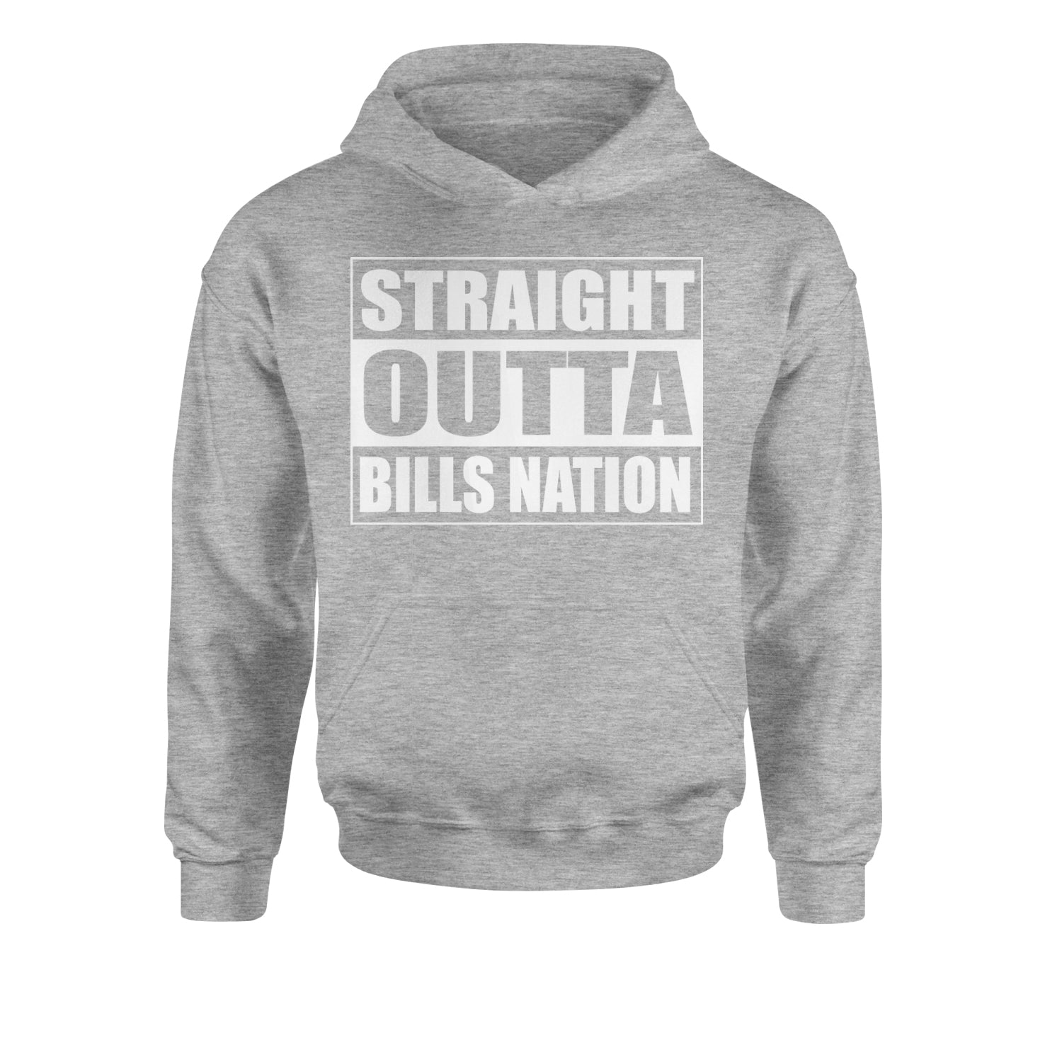 Straight Outta Bills Nation  Youth-Sized Hoodie Heather Grey