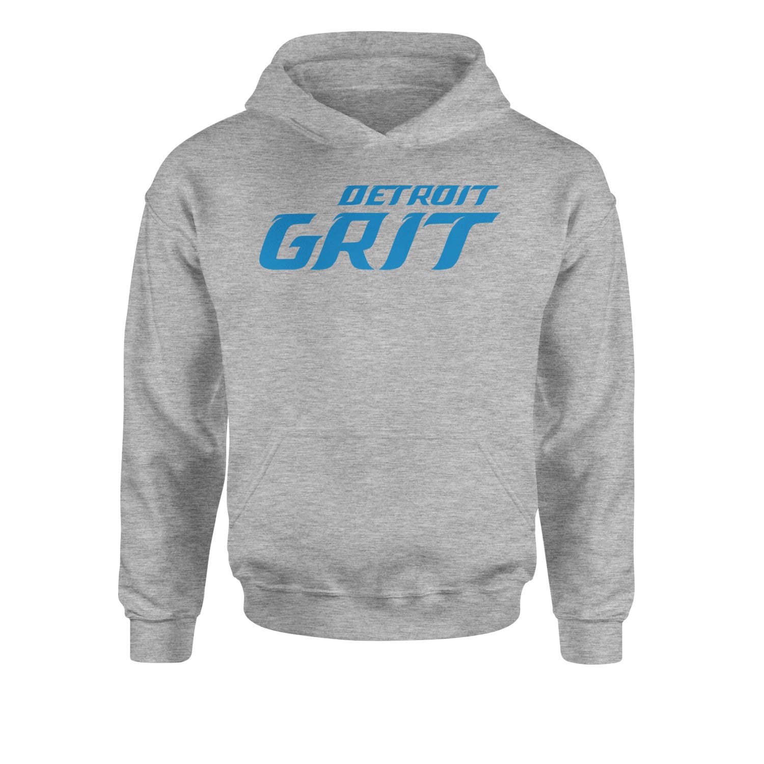 Grit Detroit Football Hard Knocks Youth-Sized Hoodie Heather Grey