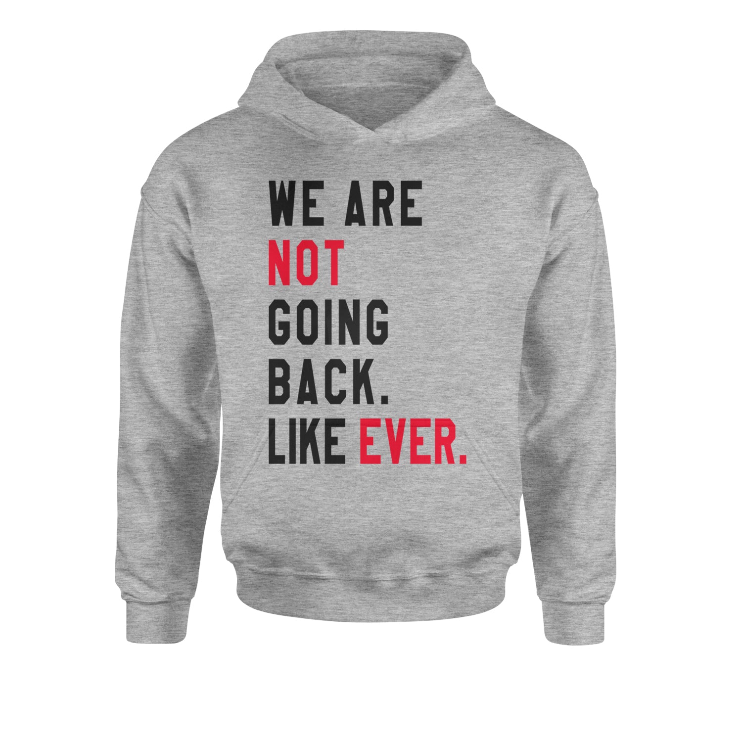 We Are Not Going Back Like Ever Vote For Kamala Youth-Sized Hoodie Heather Grey