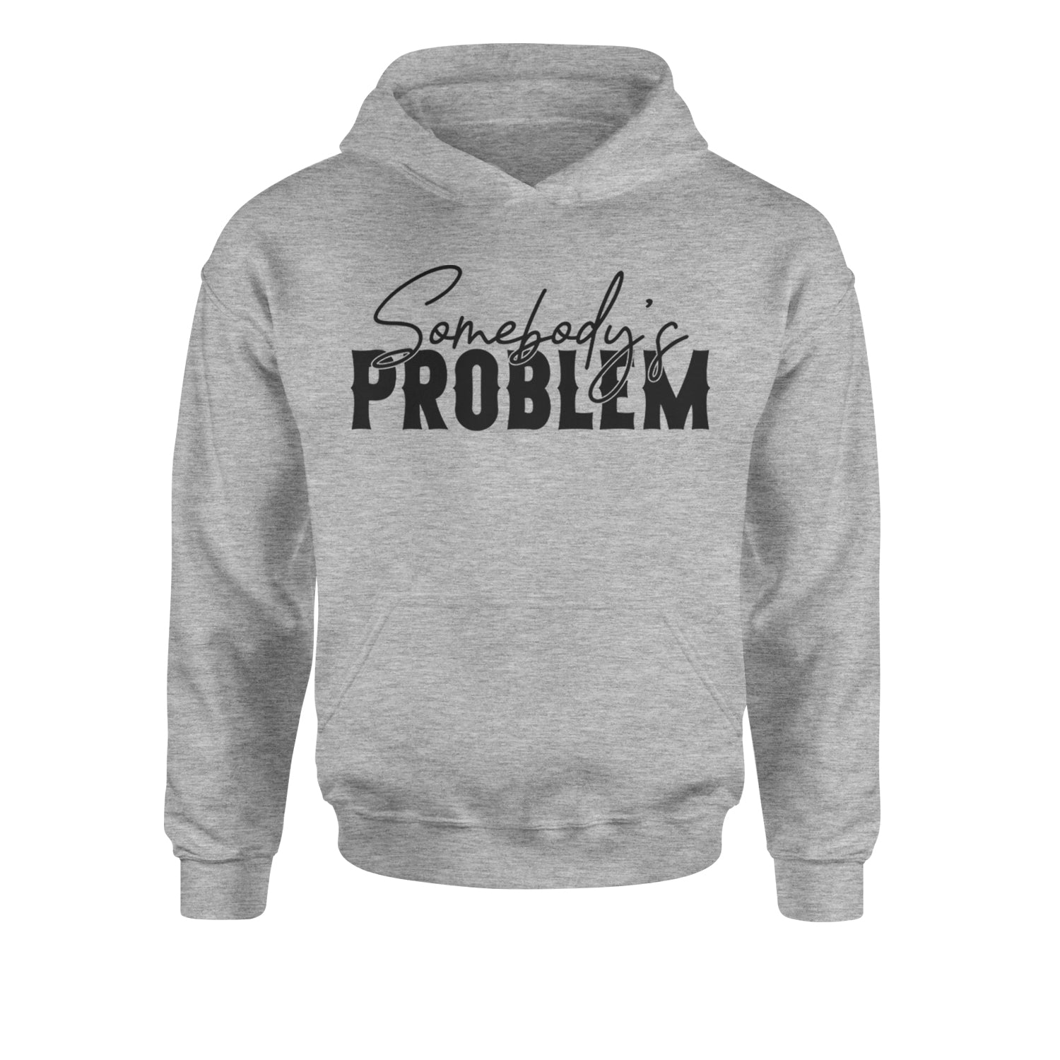 Somebody's Problem Country Music Western Youth-Sized Hoodie Heather Grey