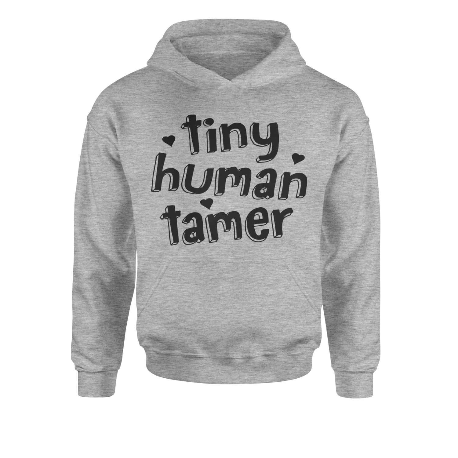 Tiny Human Tamer Teacher Youth-Sized Hoodie Heather Grey