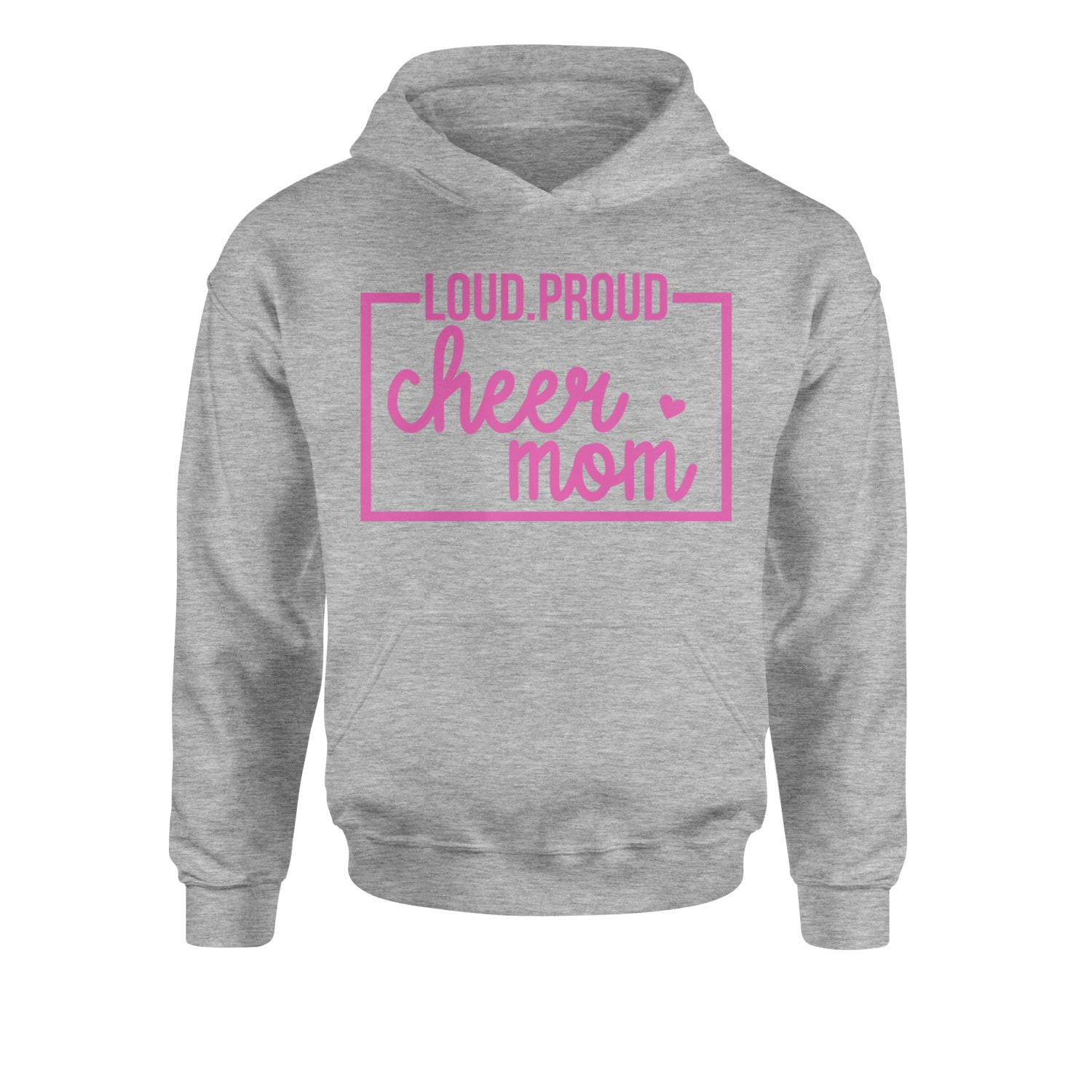 Loud Proud Cheerleader Mom Youth-Sized Hoodie Heather Grey