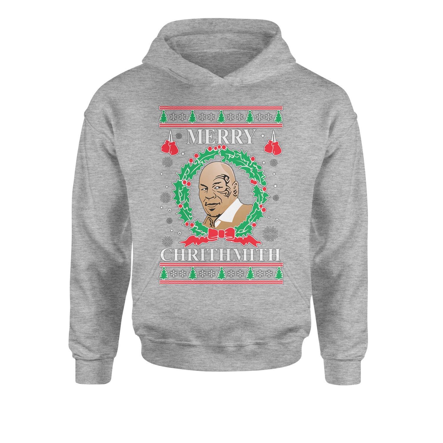 Merry Chrithmith Ugly ChristmasYouth-Sized Hoodie Heather Grey