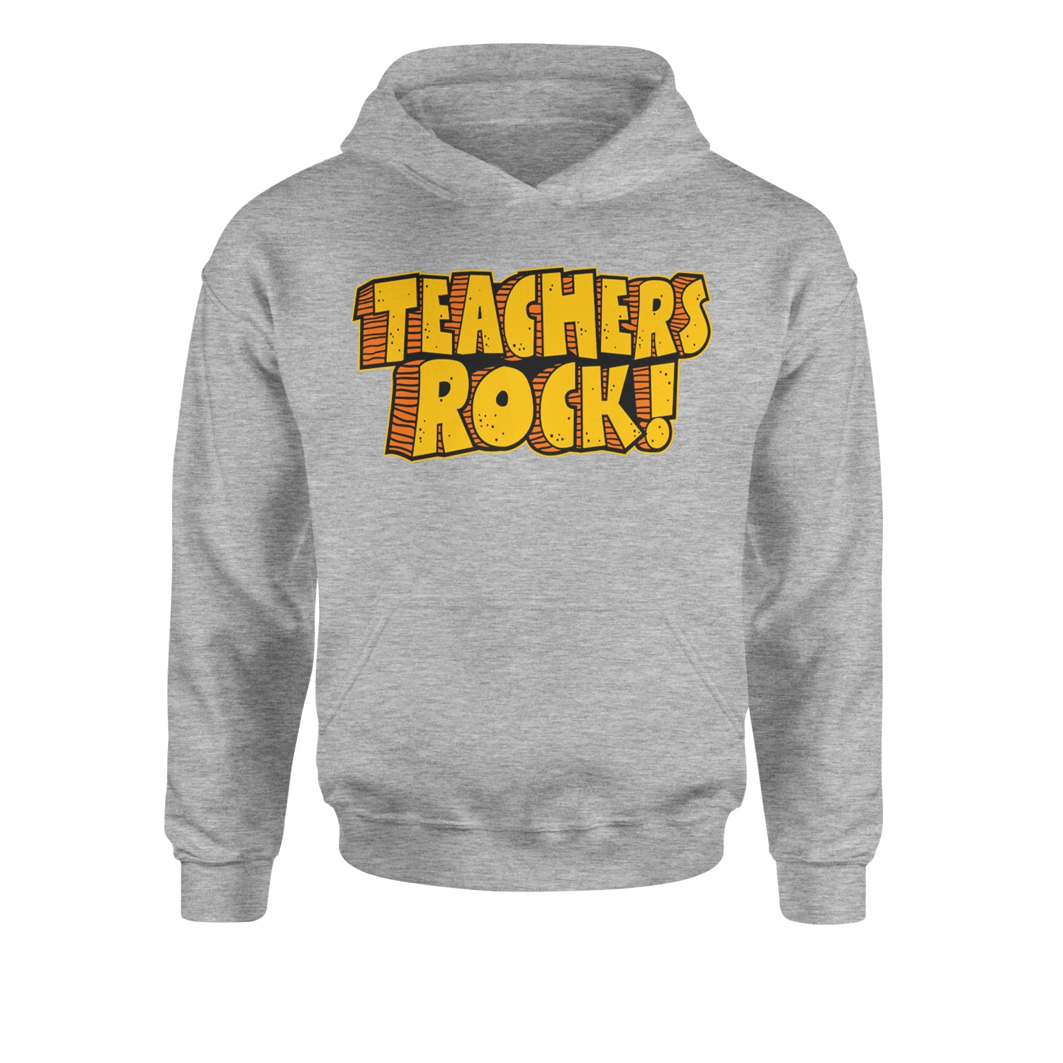 Teachers Rock RetroYouth-Sized Hoodie Heather Grey