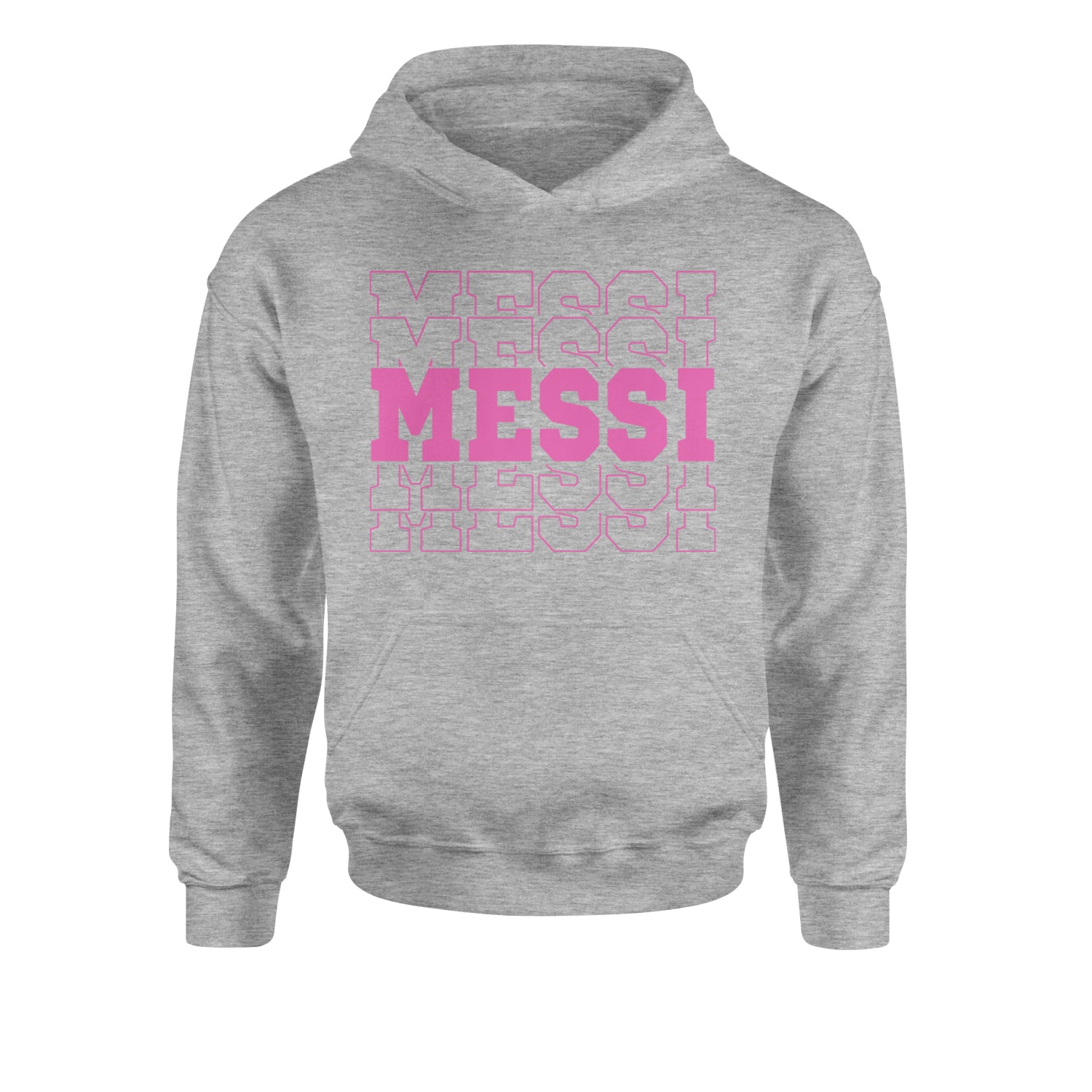 Messi Miami Futbol Youth-Sized Hoodie Heather Grey