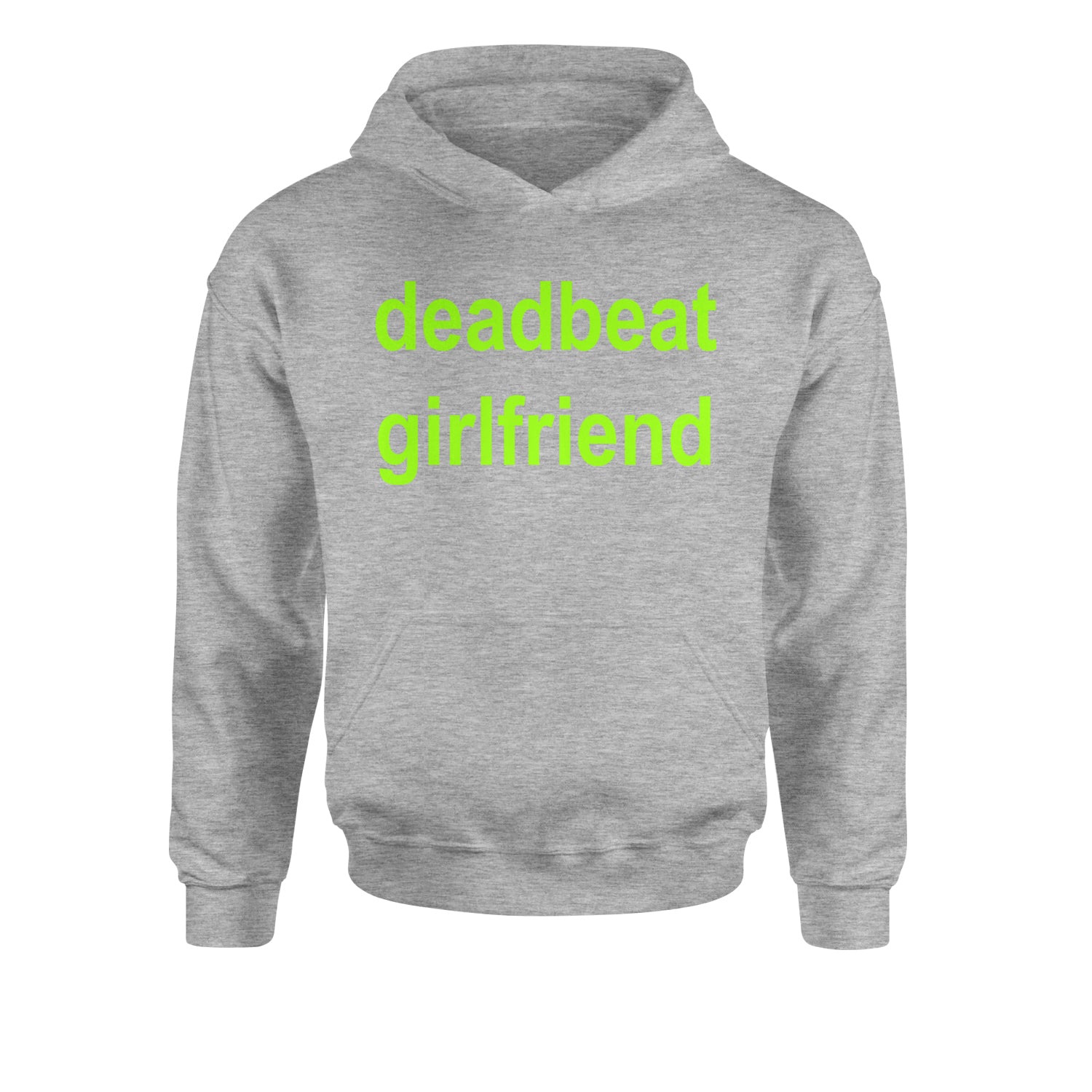 Deadbeat Girlfriend Y2K Slogan Youth-Sized Hoodie Heather Grey