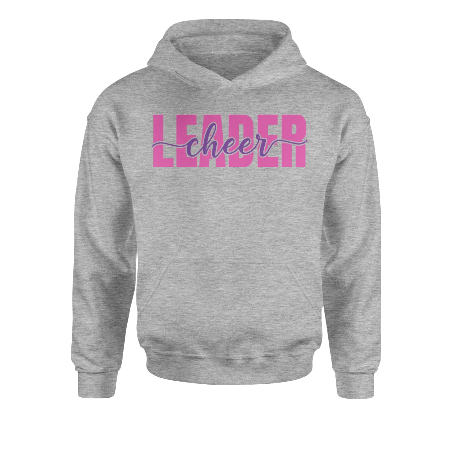 Cheerleader Script Style Youth-Sized Hoodie Heather Grey