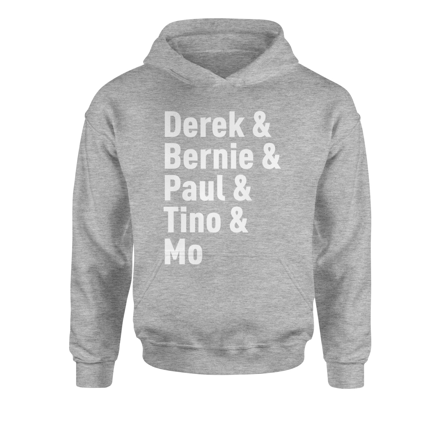 Derek & Bernie & Paul & Tino & Mo Youth-Sized Hoodie Heather Grey