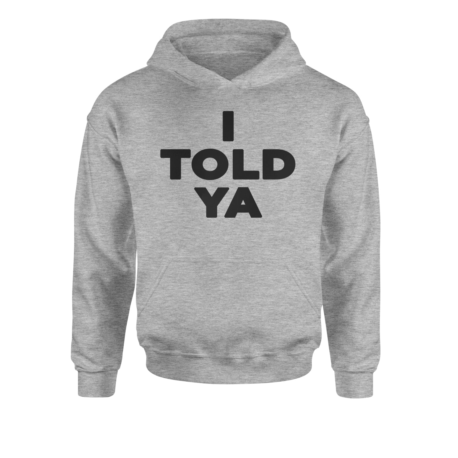 I Told Ya Challenger Black Print Youth-Sized Hoodie Heather Grey