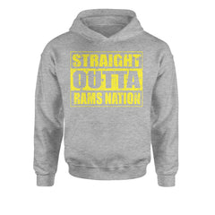 Straight Outta Rams Nation   Youth-Sized Hoodie Heather Grey