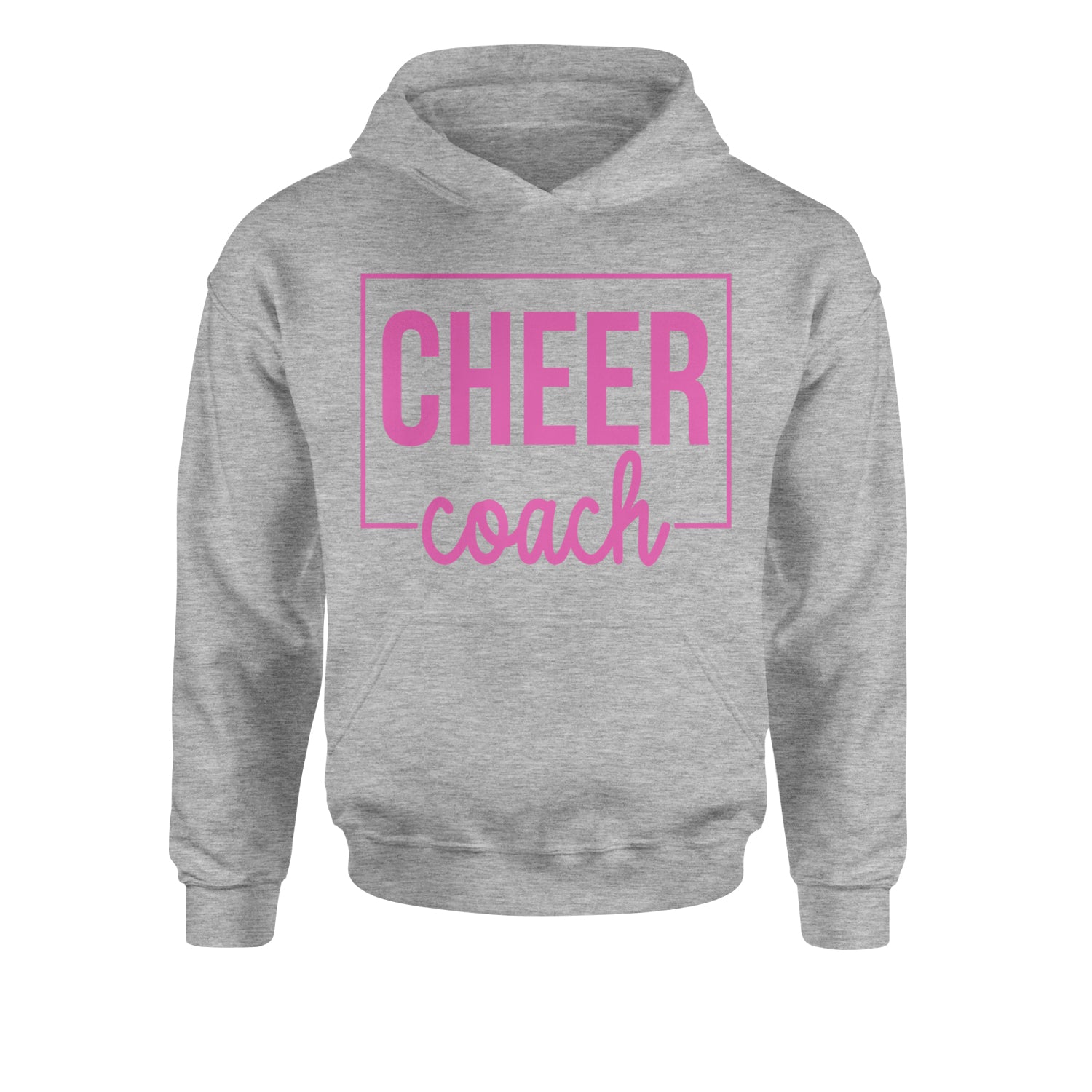 Cheer Coach Cheerleader Youth-Sized Hoodie Heather Grey