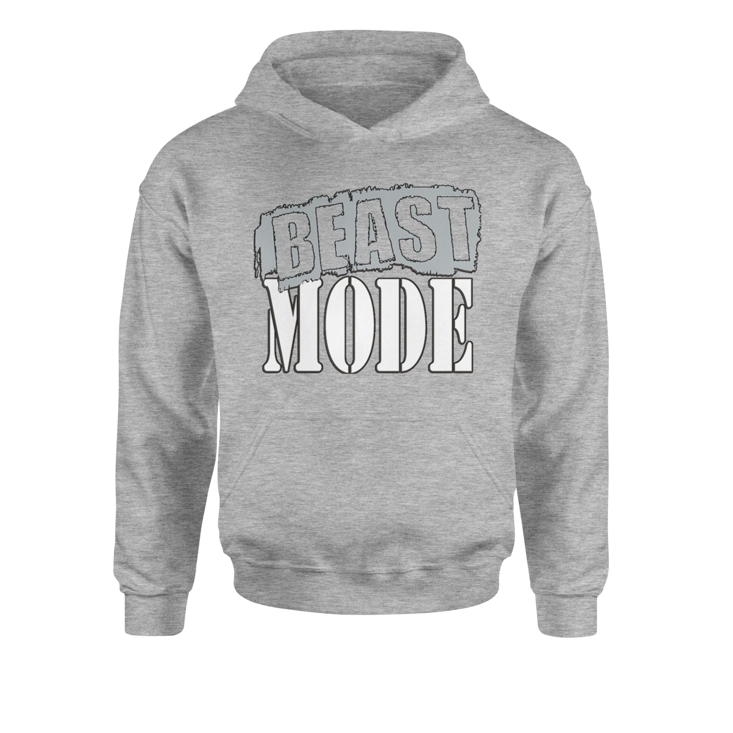 Beast Mode Training Gym Workout Youth-Sized Hoodie Heather Grey