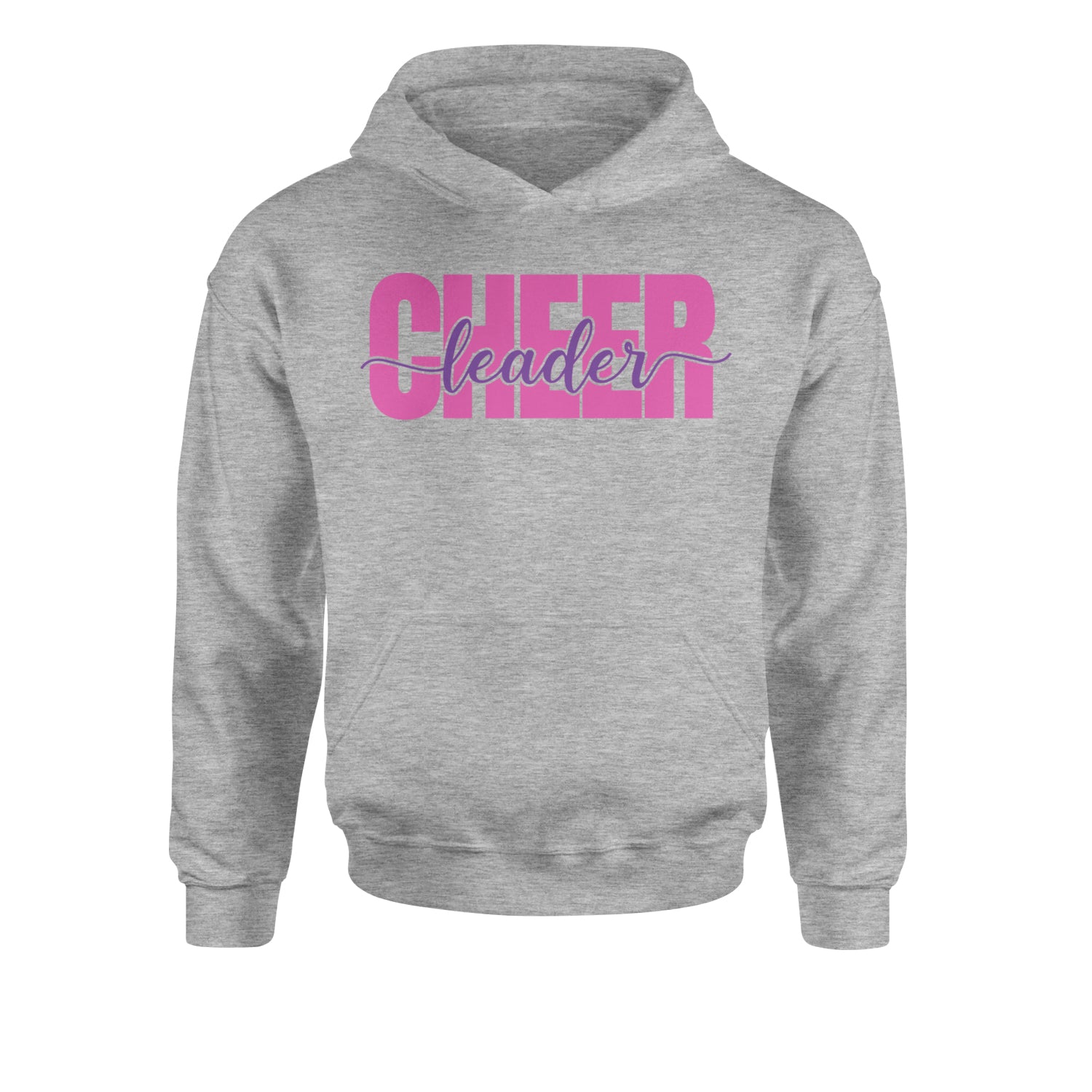 Cheerleader with Scripted Flair Youth-Sized Hoodie Heather Grey