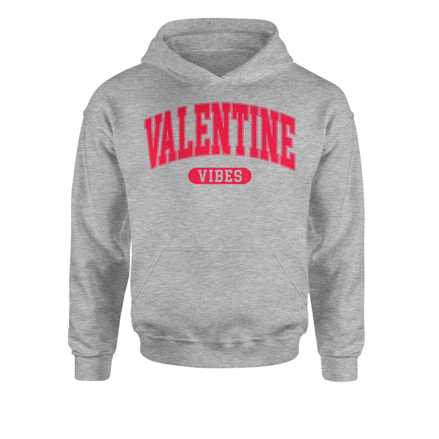 Valentines VibesYouth-Sized Hoodie Heather Grey
