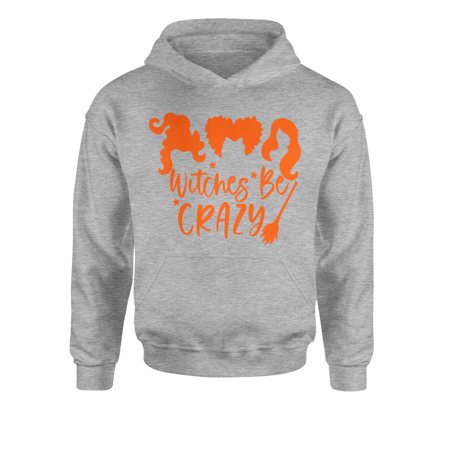 Witches Be Crazy Hocus Pocus Youth-Sized Hoodie Heather Grey