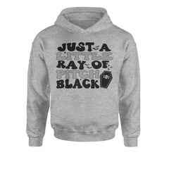 Just A Little Ray of Pitch Black graphic on Kids' Heavyweight Fleece Pullover Hoodie alternate view 2