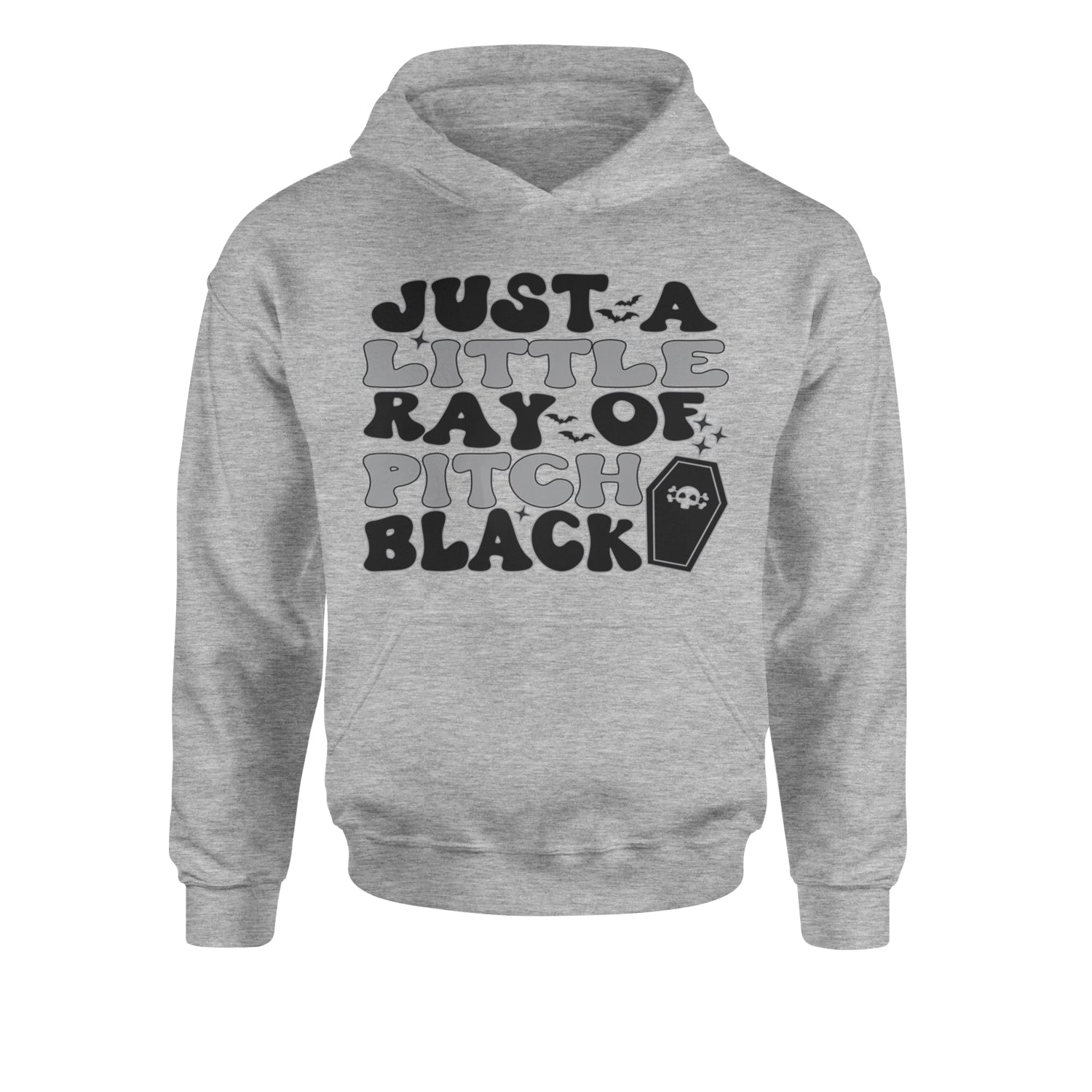 Just A Little Ray of Pitch Black Youth-Sized Hoodie Heather Grey