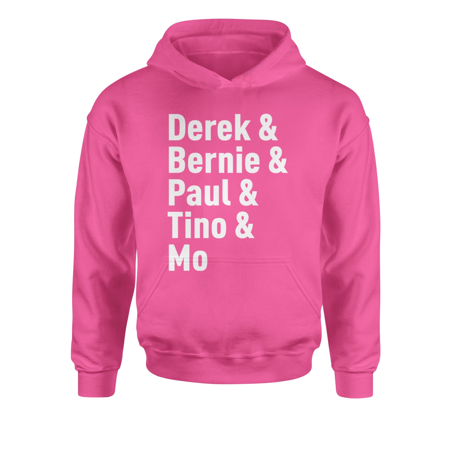 Derek & Bernie & Paul & Tino & Mo Youth-Sized Hoodie Hot Pink