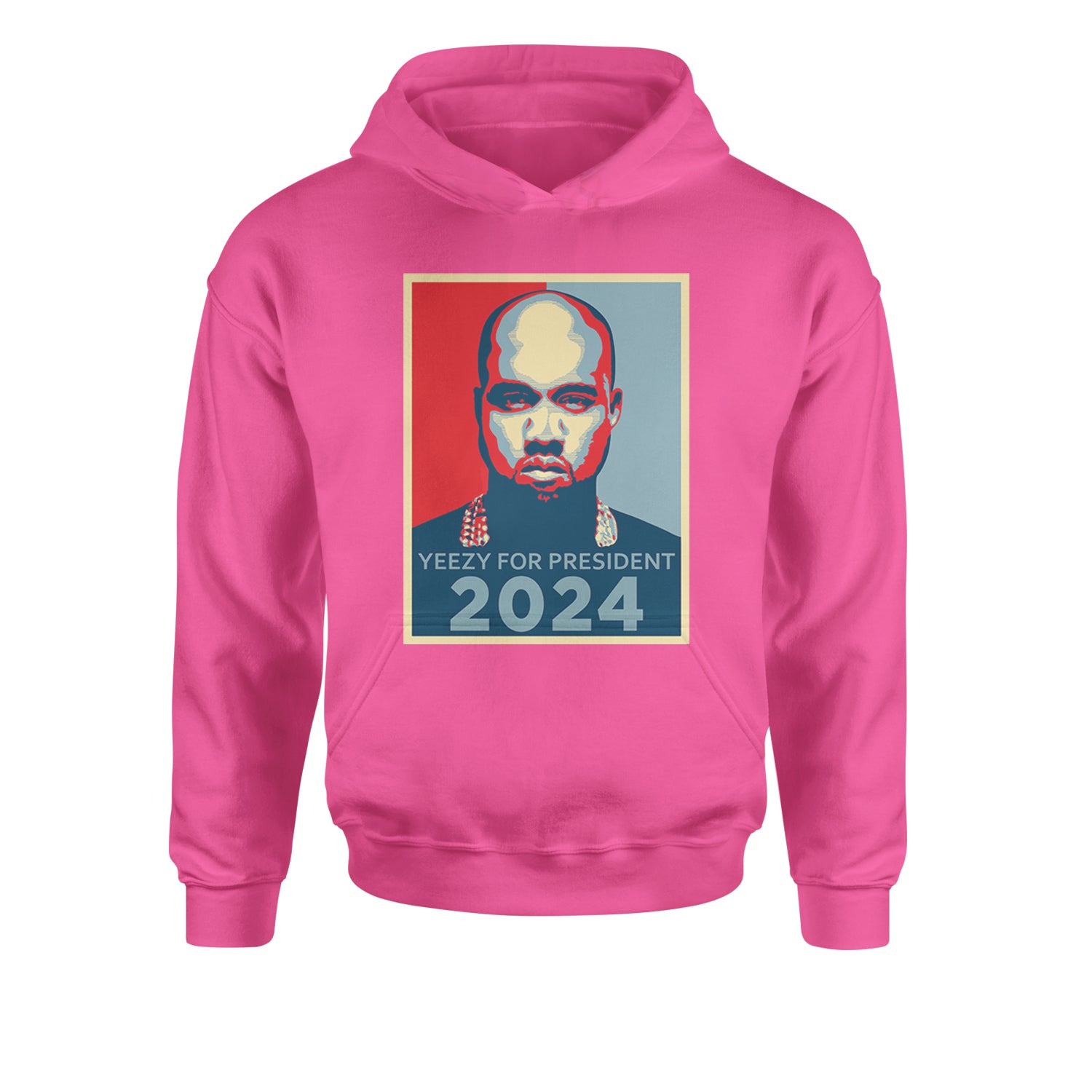 Yeezus For President Vote for Ye Youth-Sized Hoodie Hot Pink