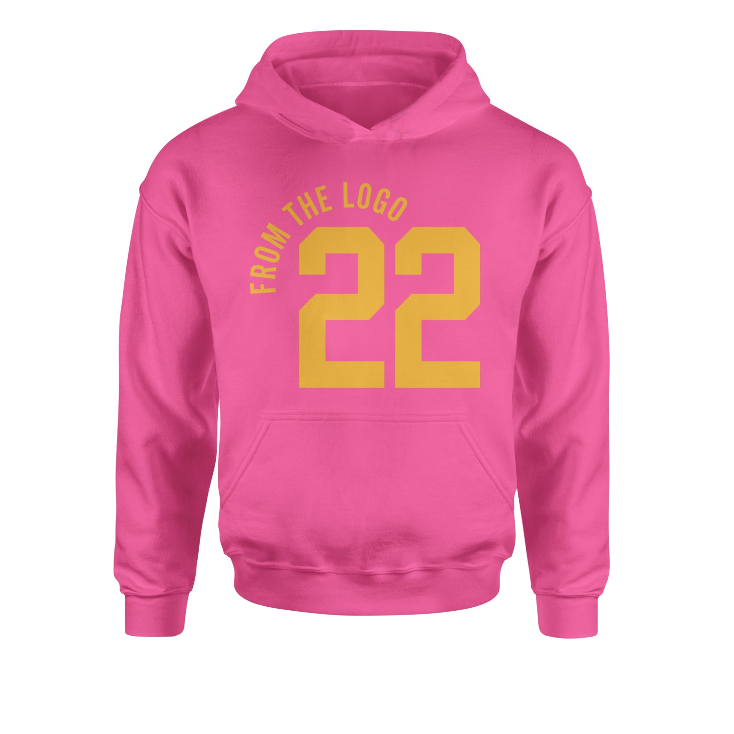 From The Logo #22 Basketball Youth-Sized Hoodie Hot Pink