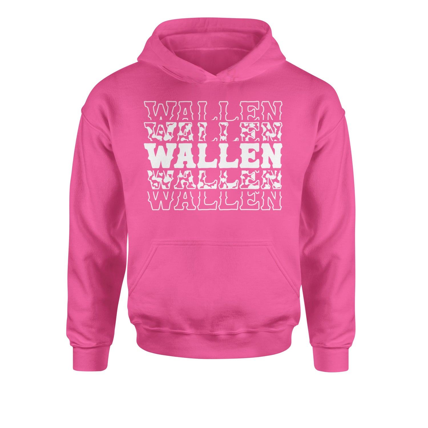 Wallen Country Music Western Youth-Sized Hoodie Hot Pink