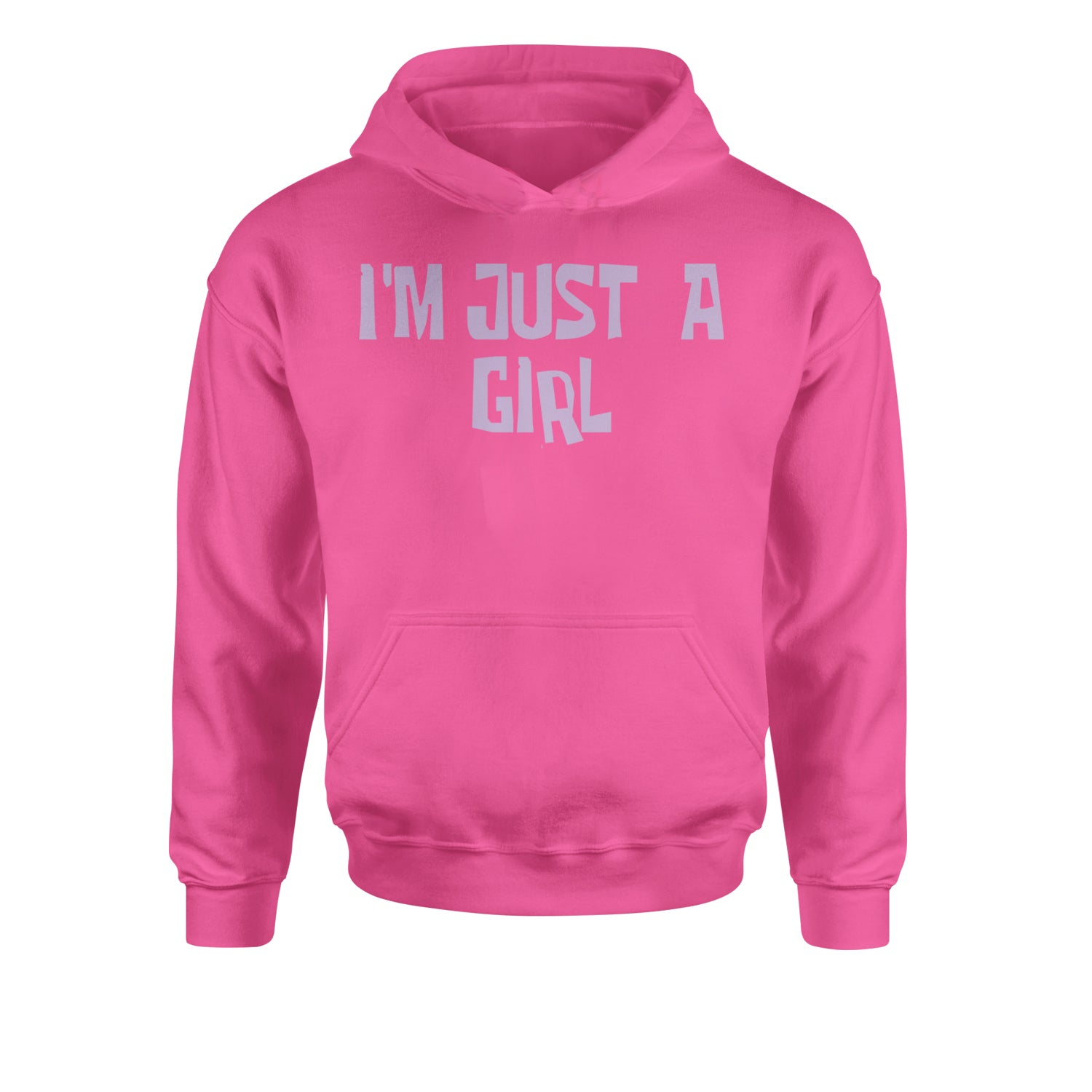 I'm Just A Girl Guts Music Youth-Sized Hoodie Hot Pink