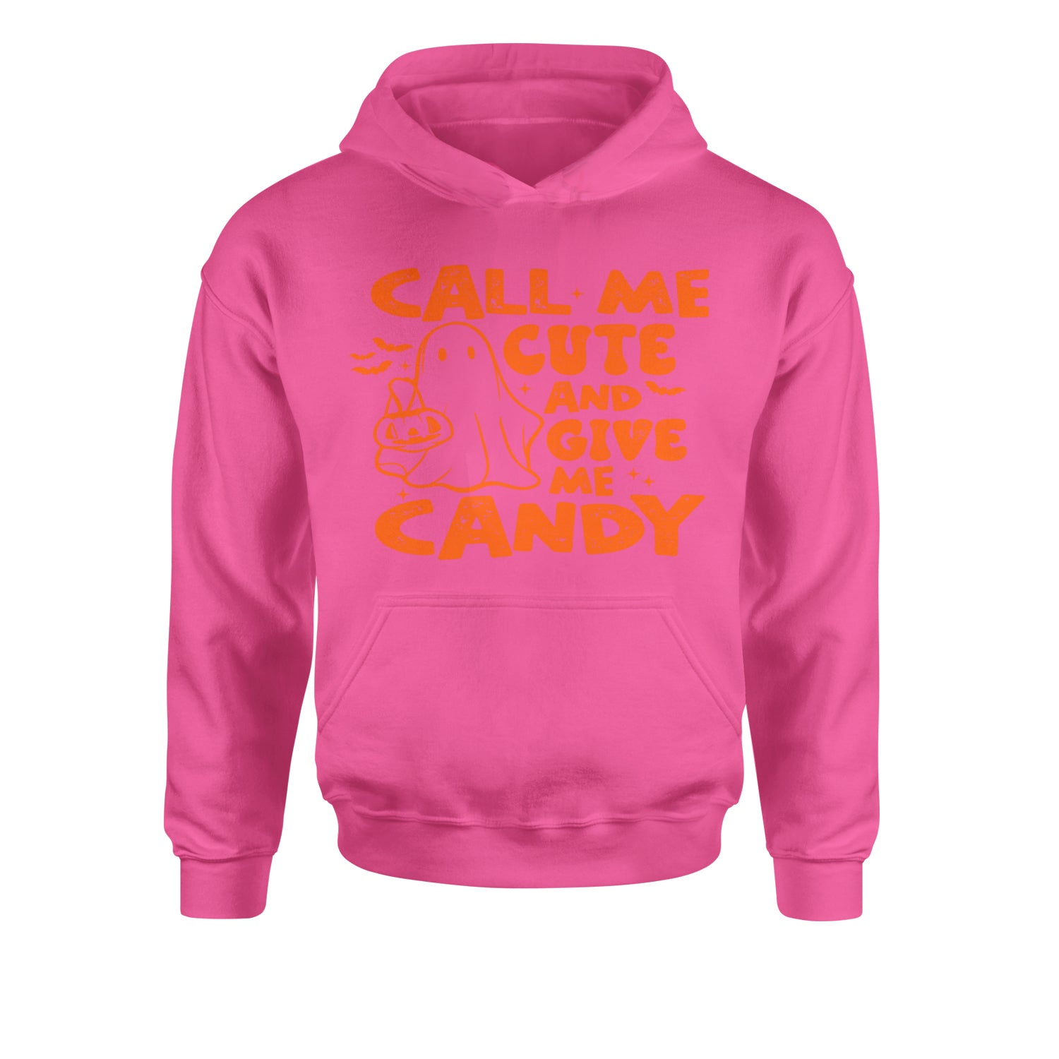 Call Me Cute And Give Me Candy Youth-Sized Hoodie Hot Pink