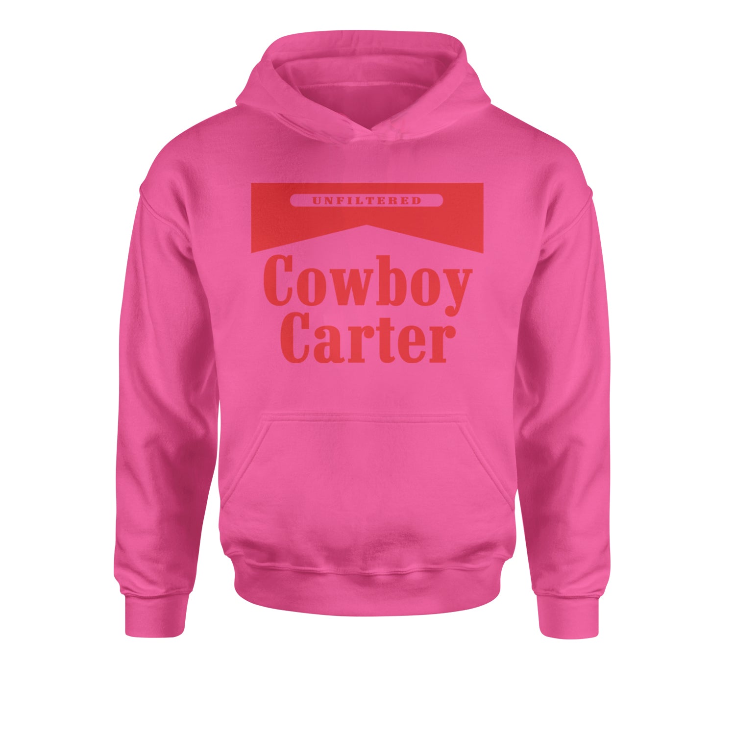 Cowboy Karter Country Act TwoYouth-Sized Hoodie Hot Pink