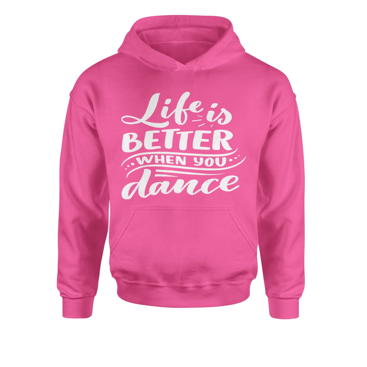 Life is Better When You Dance Youth-Sized Hoodie Hot Pink