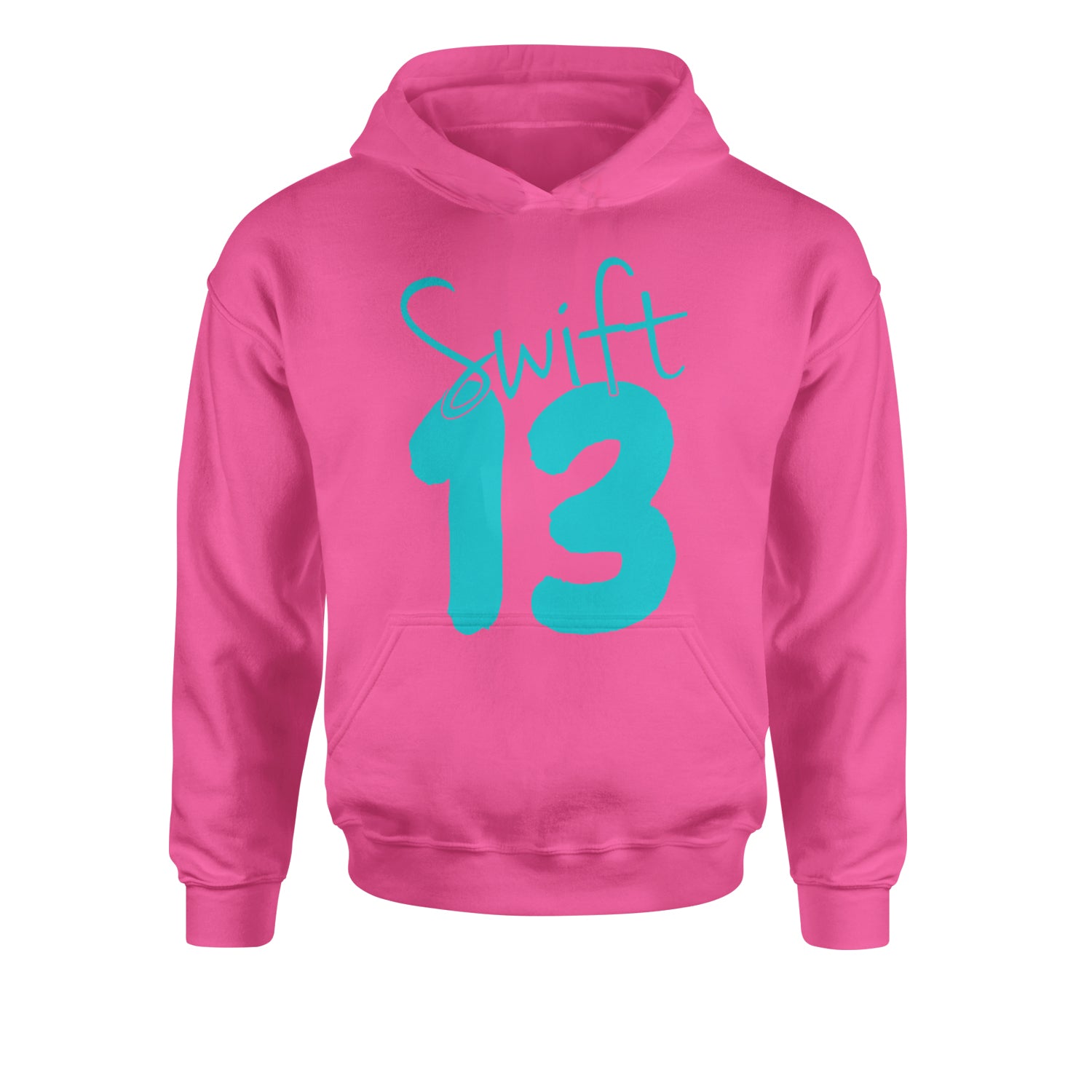 13 Swift 13 Lucky Number Era TTPD Youth-Sized Hoodie Hot Pink