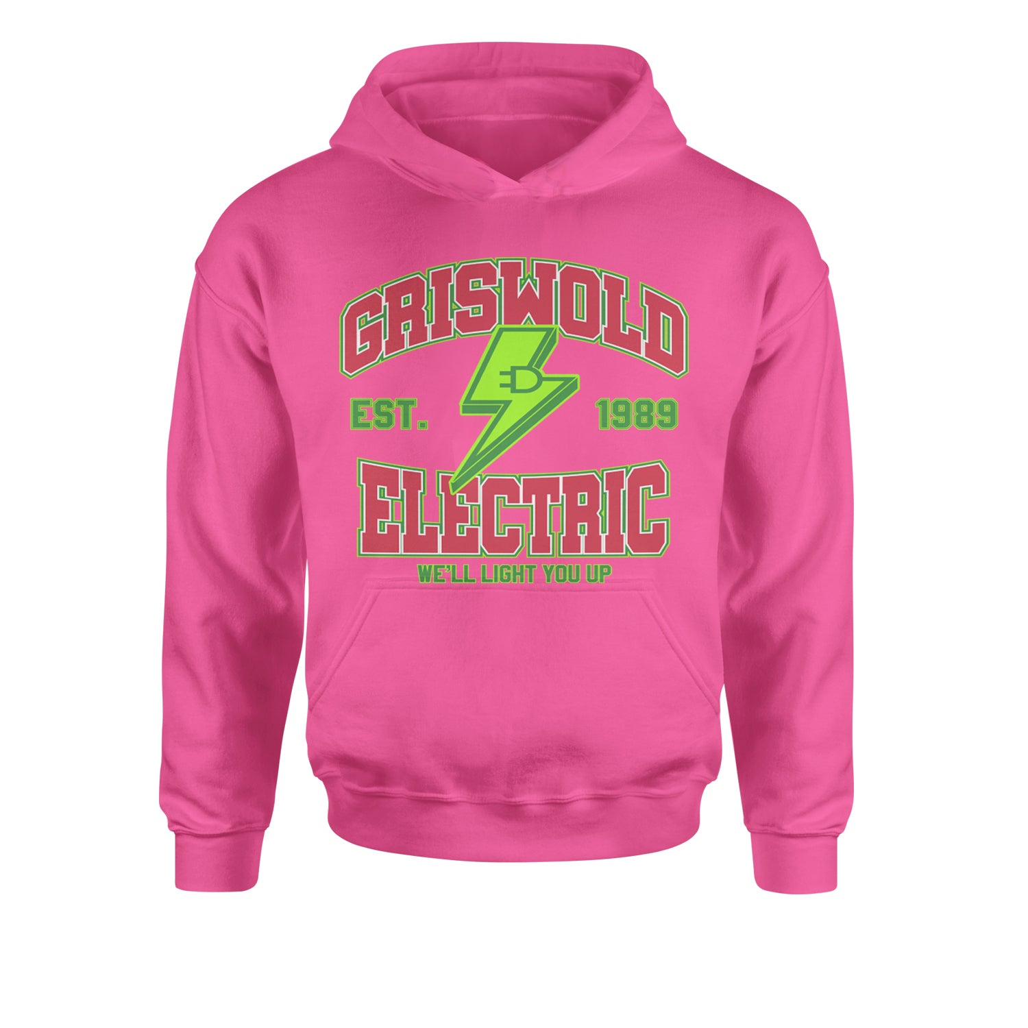 Griswold Electric We'll Light You UpYouth-Sized Hoodie Hot Pink