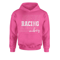 Racing Vibes Youth-Sized Hoodie Hot Pink