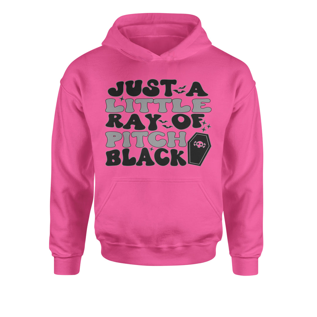 Just A Little Ray of Pitch Black graphic on Kids' Heavyweight Fleece Pullover Hoodie alternate view 3