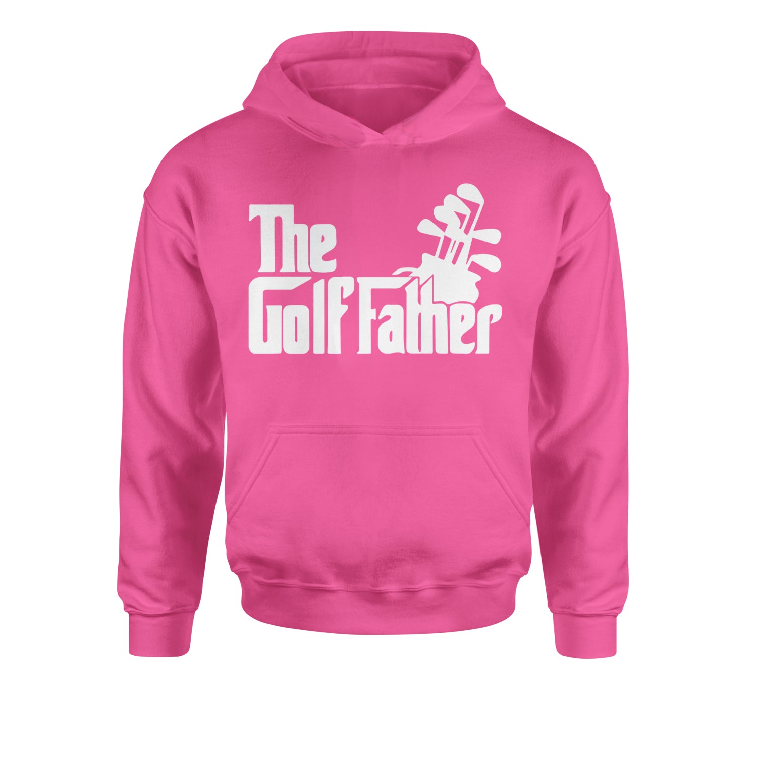 The Golf Father Golfing Dad  Youth-Sized Hoodie Hot Pink