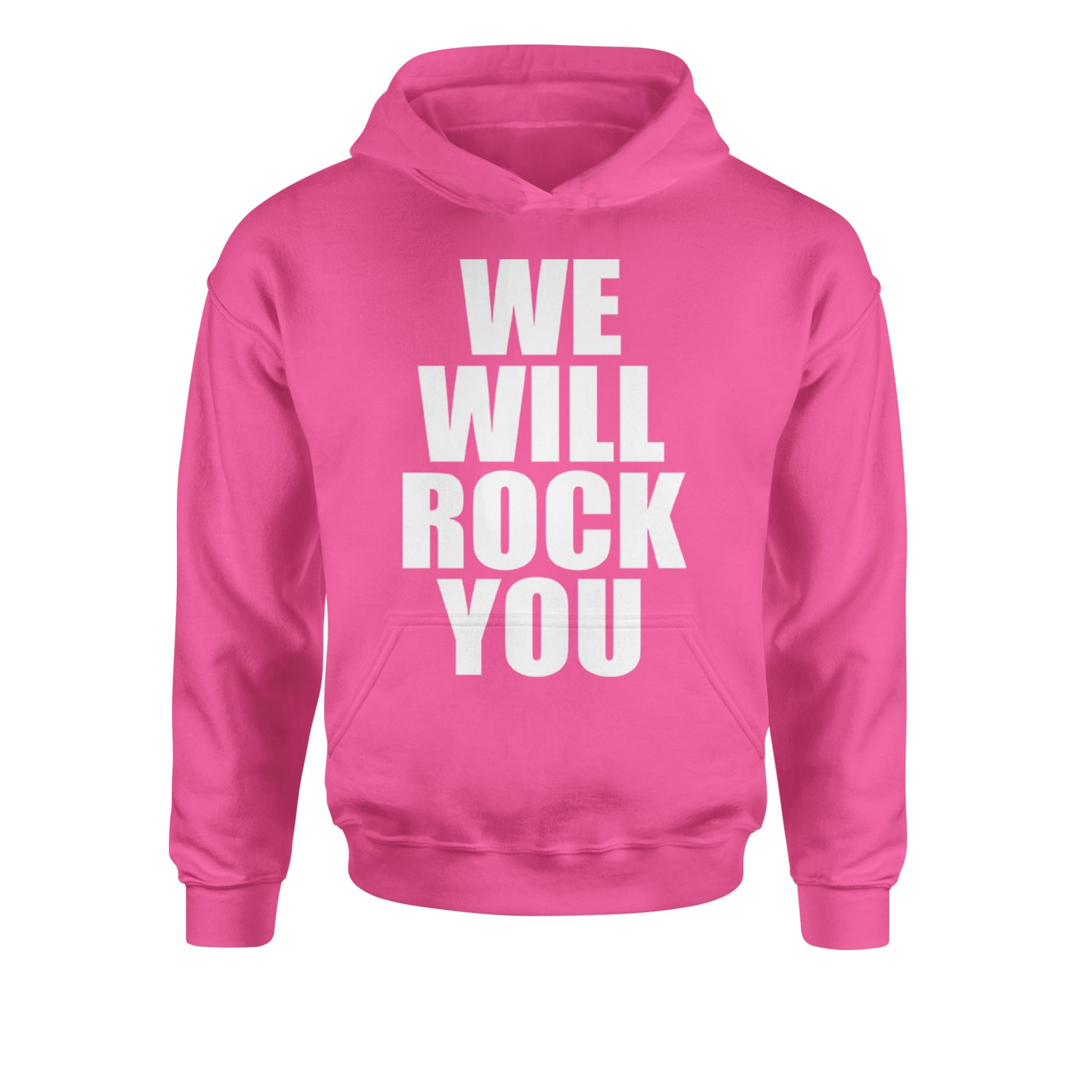 We Will Rock You Youth-Sized Hoodie Hot Pink