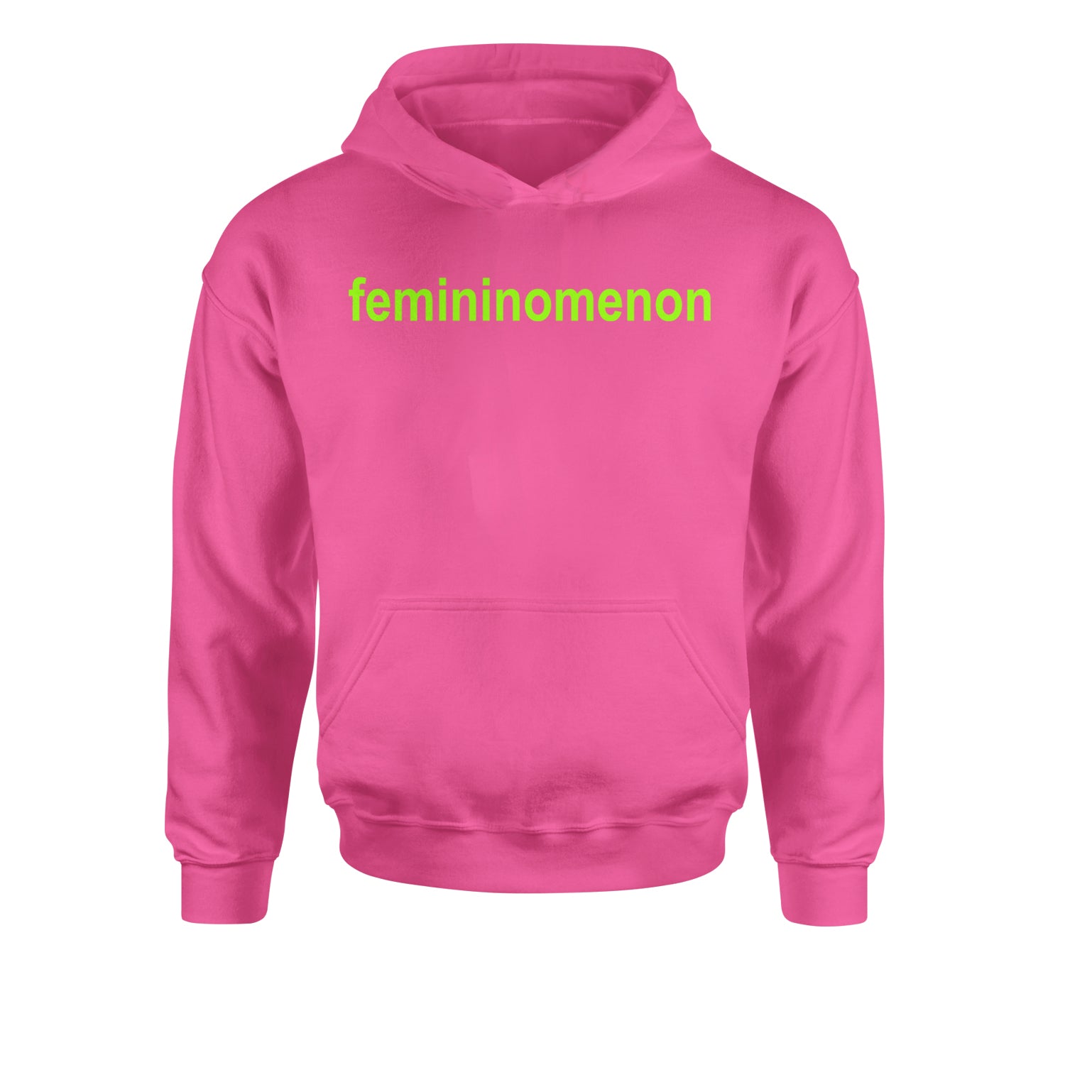 Femininomenon Female Empowerment Youth-Sized Hoodie Hot Pink