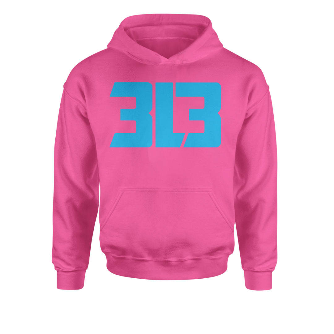 3L3 From The 313 Detroit Football Youth-Sized Hoodie Hot Pink