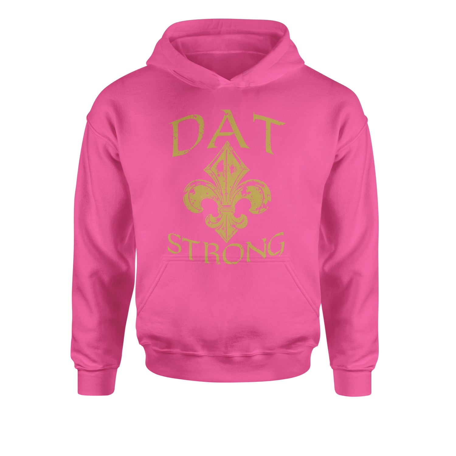 Dat Strong New Orleans   Youth-Sized Hoodie Hot Pink