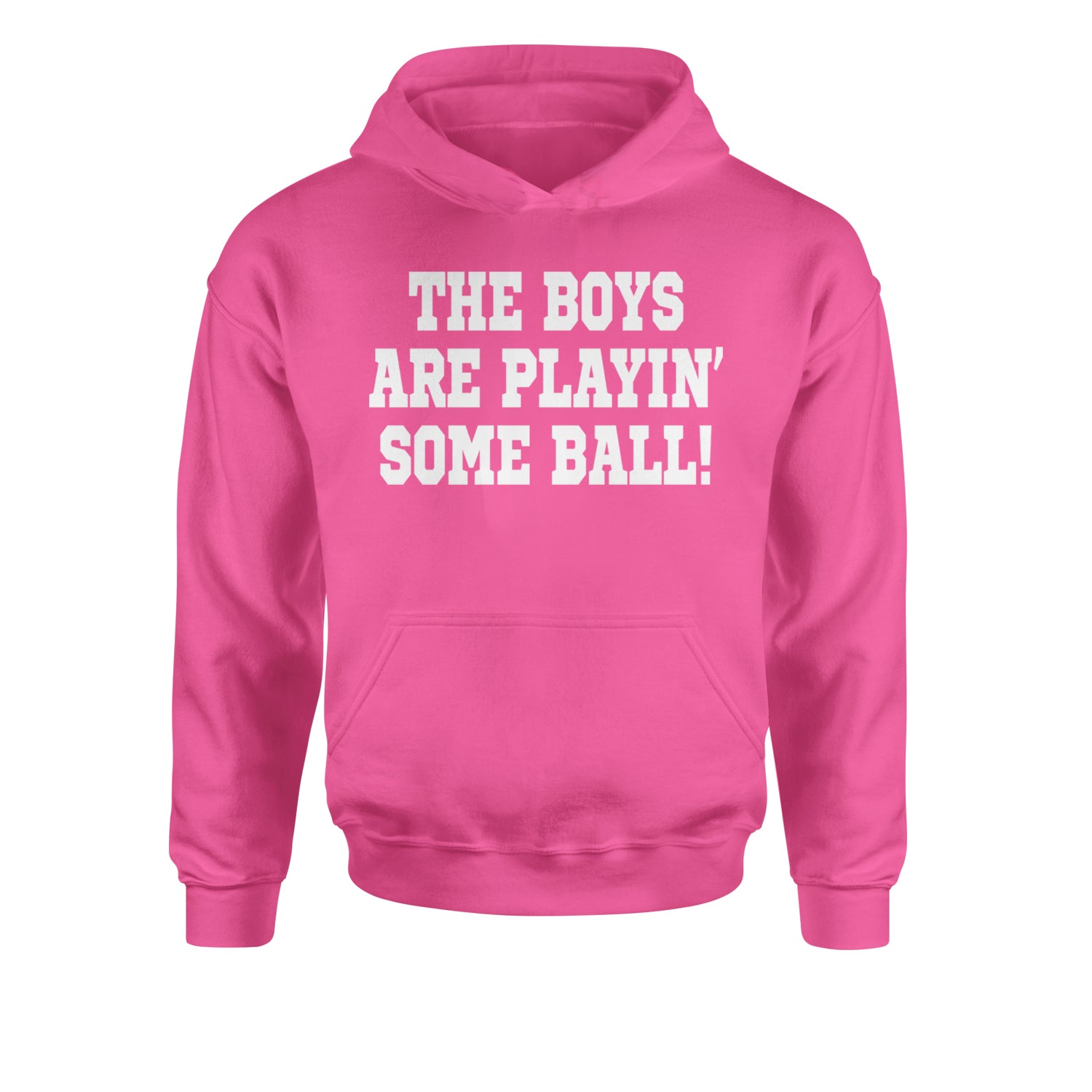 The Boys Are Playing Some Baseball Youth-Sized Hoodie Hot Pink